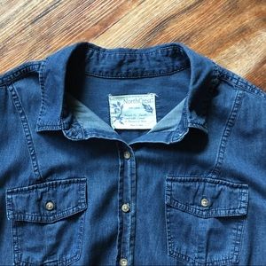 NorthCrest Chambray Denim Shirt Size 1X